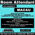 Hiring Room Attendant Position in Macau