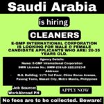 Hiring Cleaners in Saudi Arabia