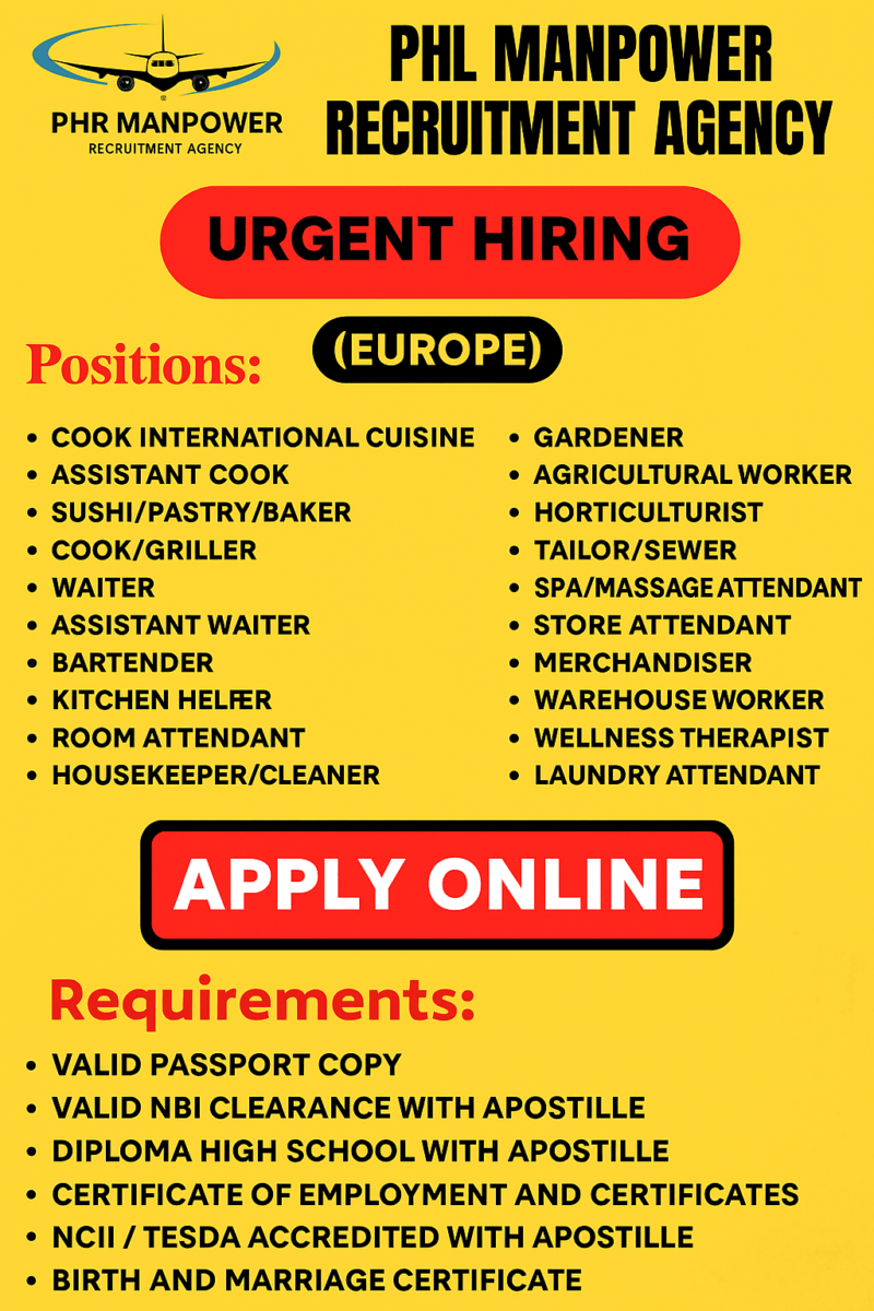 Urgent Hiring in Europe for Skilled Workers