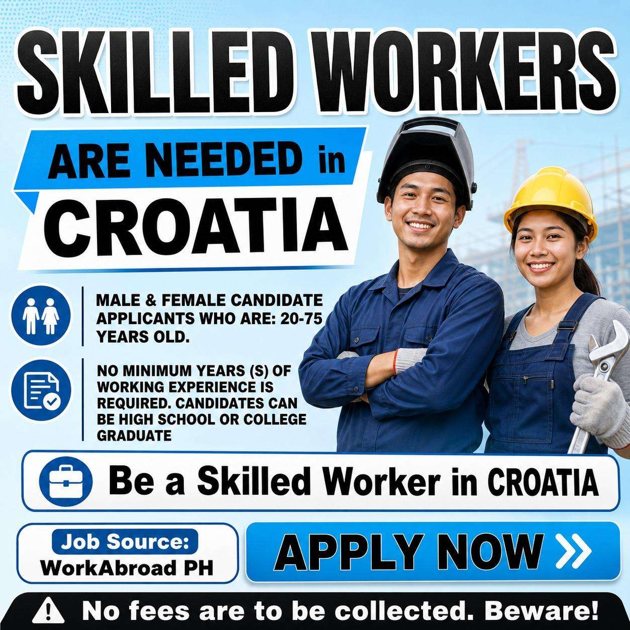 Urgent Hiring Filipino Skilled Workers in Croatia