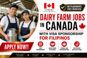 Dairy Farm Jobs in Canada with Visa Sponsorship for Filipinos