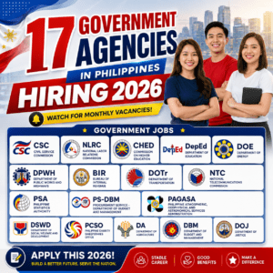 17 Government Agencies in Philippines Hiring 2026