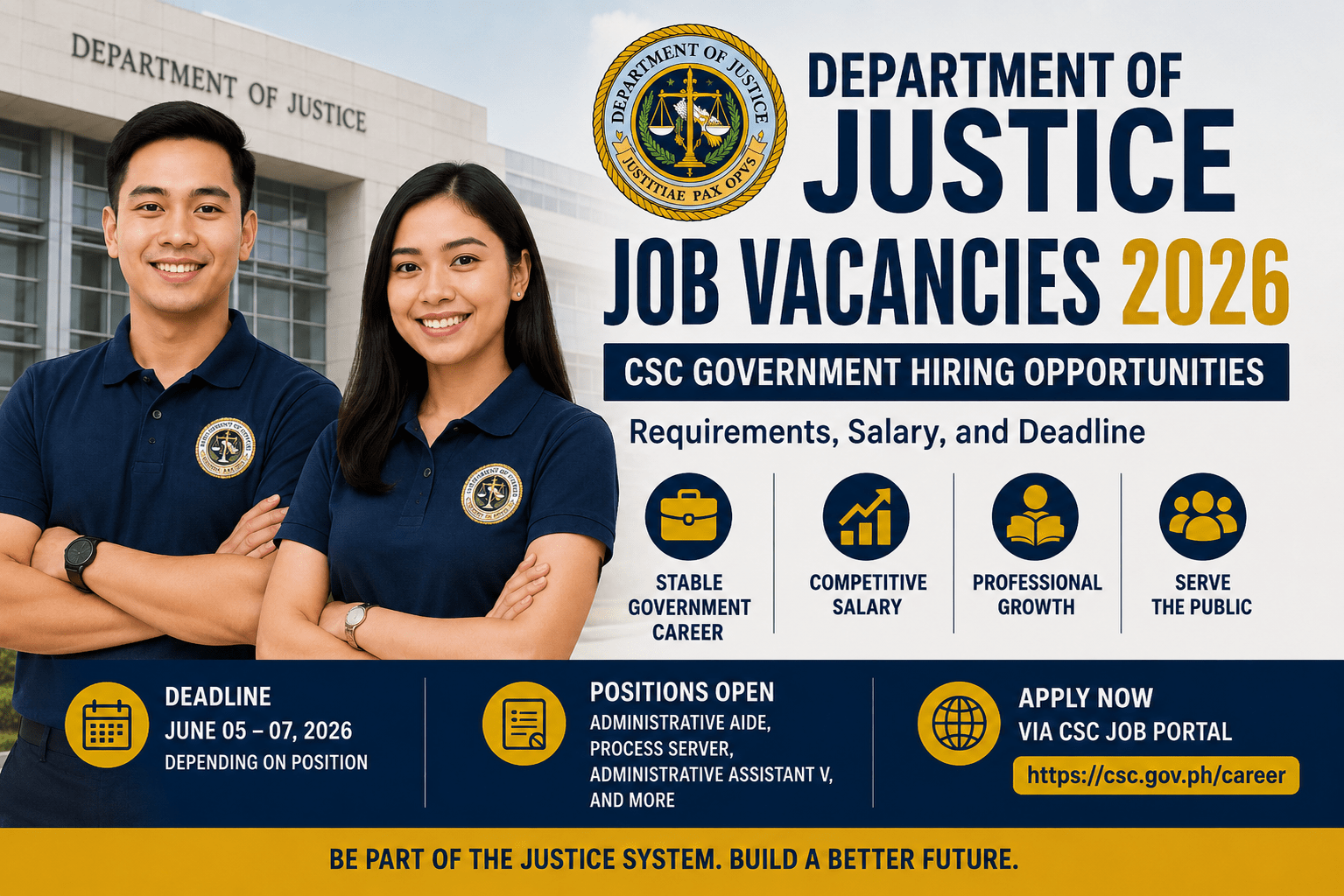 16 Department of Justice Job Vacancies 2026 | URGENT APPLY NOW