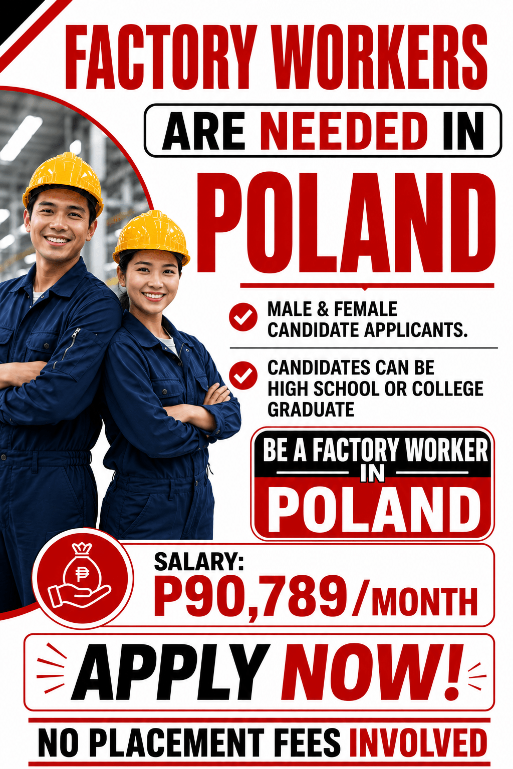 Urgent Hiring Factory Workers in Poland