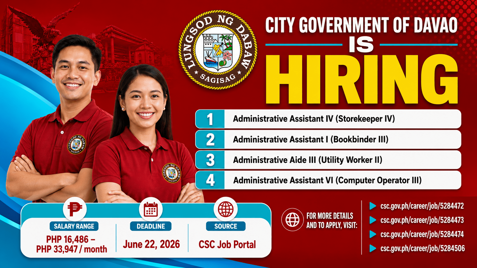 City Government of Davao Job Vacancies 2026