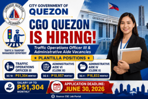 CGO Quezon Job Vacancies 2026