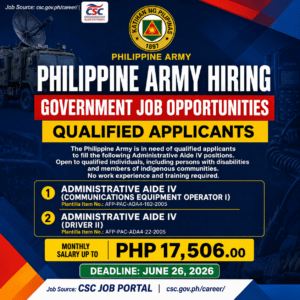 Philippine Army Job Vacancies