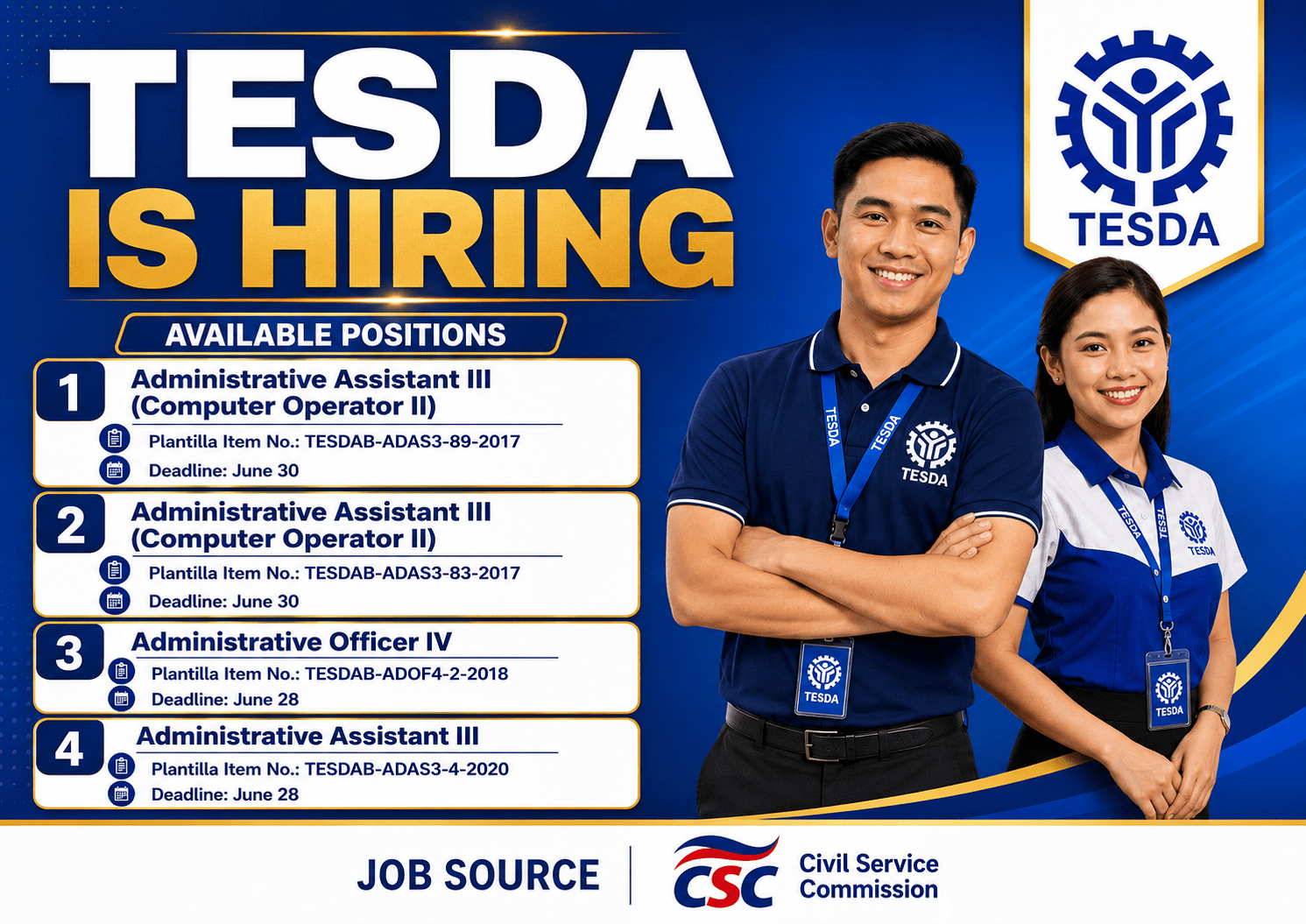 TESDA Job Vacancies
