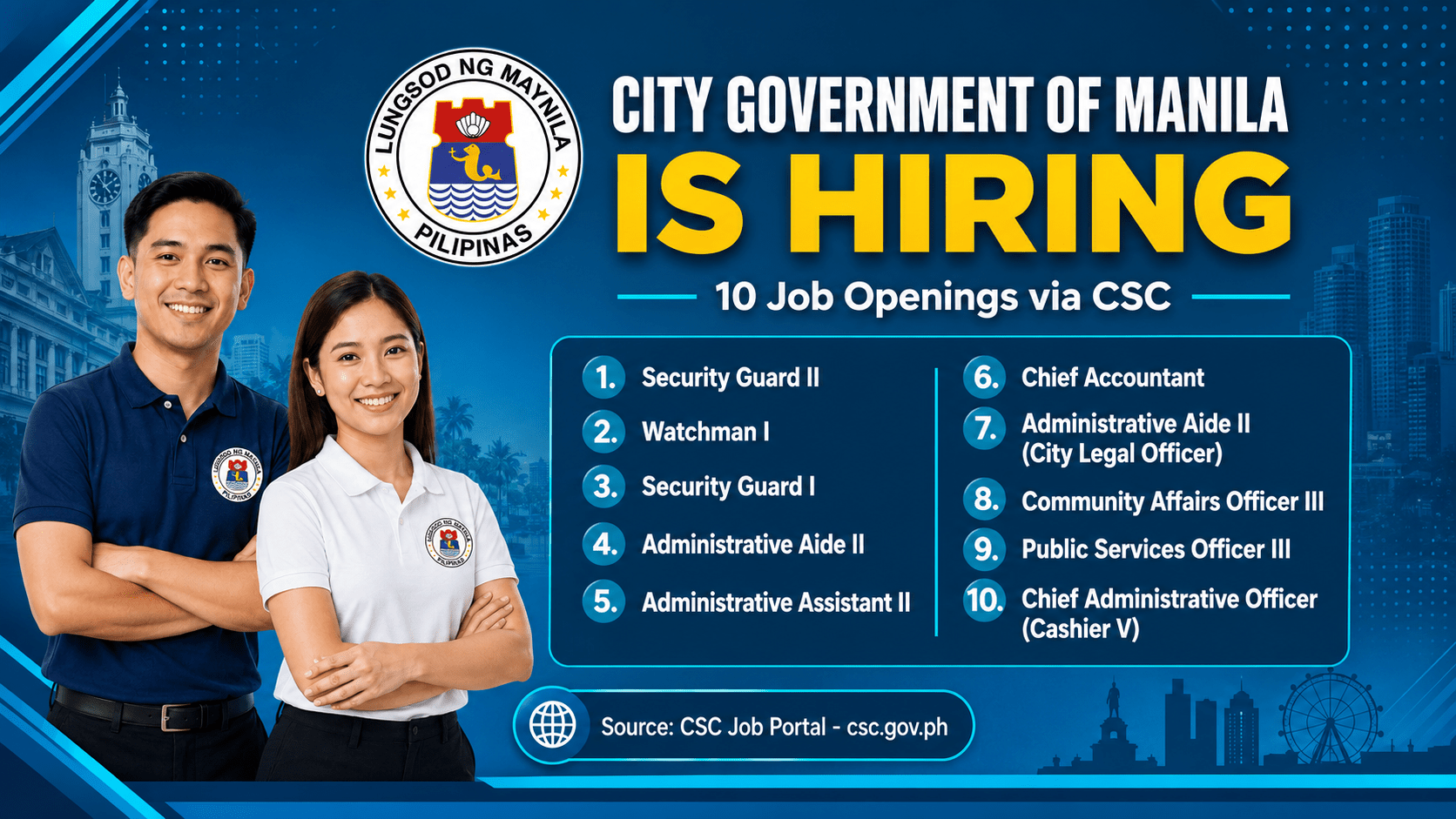 City Government Of Manila Job Vacancies 2026